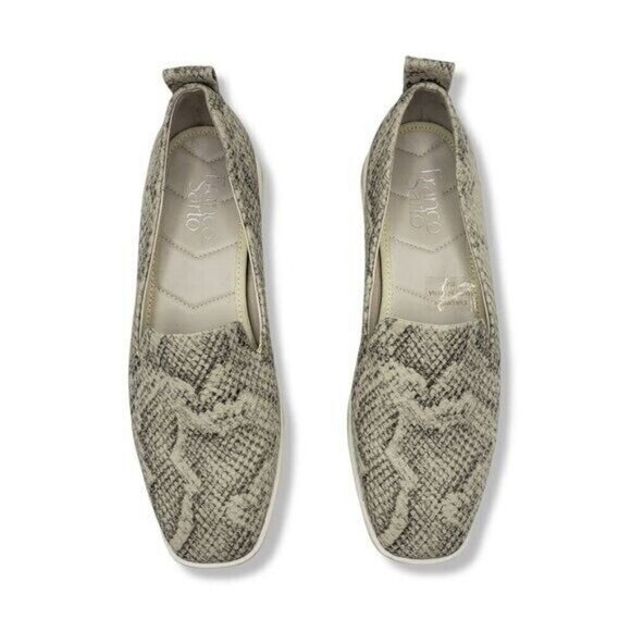Franco Sarto Boston Sneaker Womens 7 Gray Snake Print Slip On Flats - Picture 1 of 9